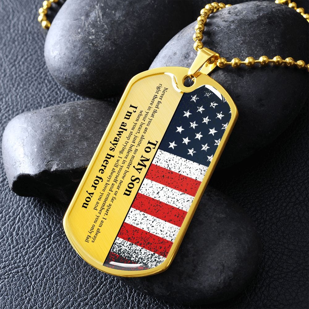 Son Gift | American Flag Dog Tag Necklace