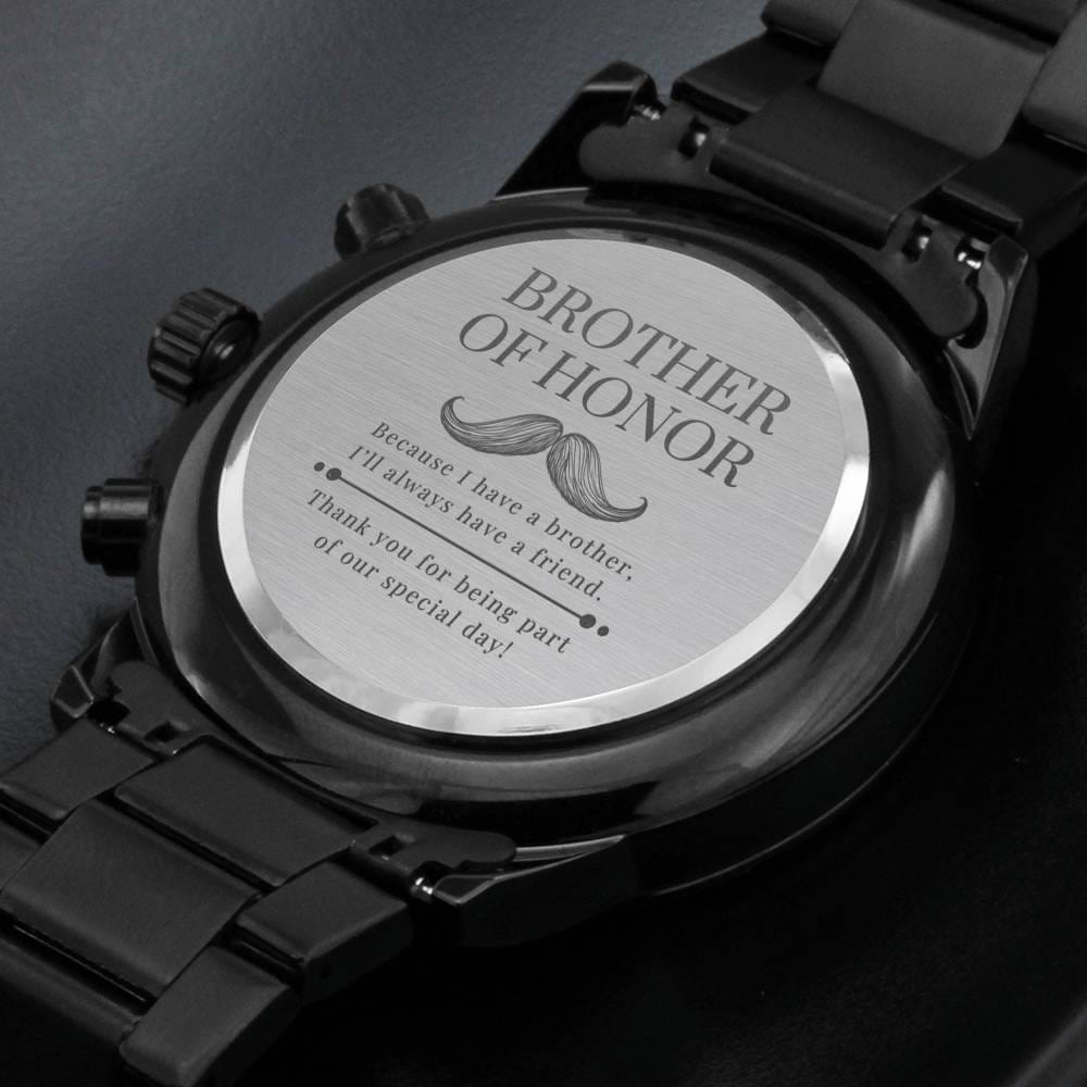 Brother of Honor Mustache - Engraved Watch