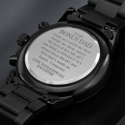 To My Bonus Dad Getting Married | Engraved Watch