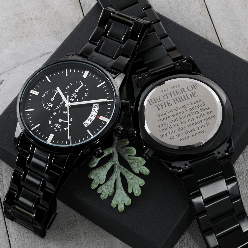 brother of the bride 2023 engraved watch