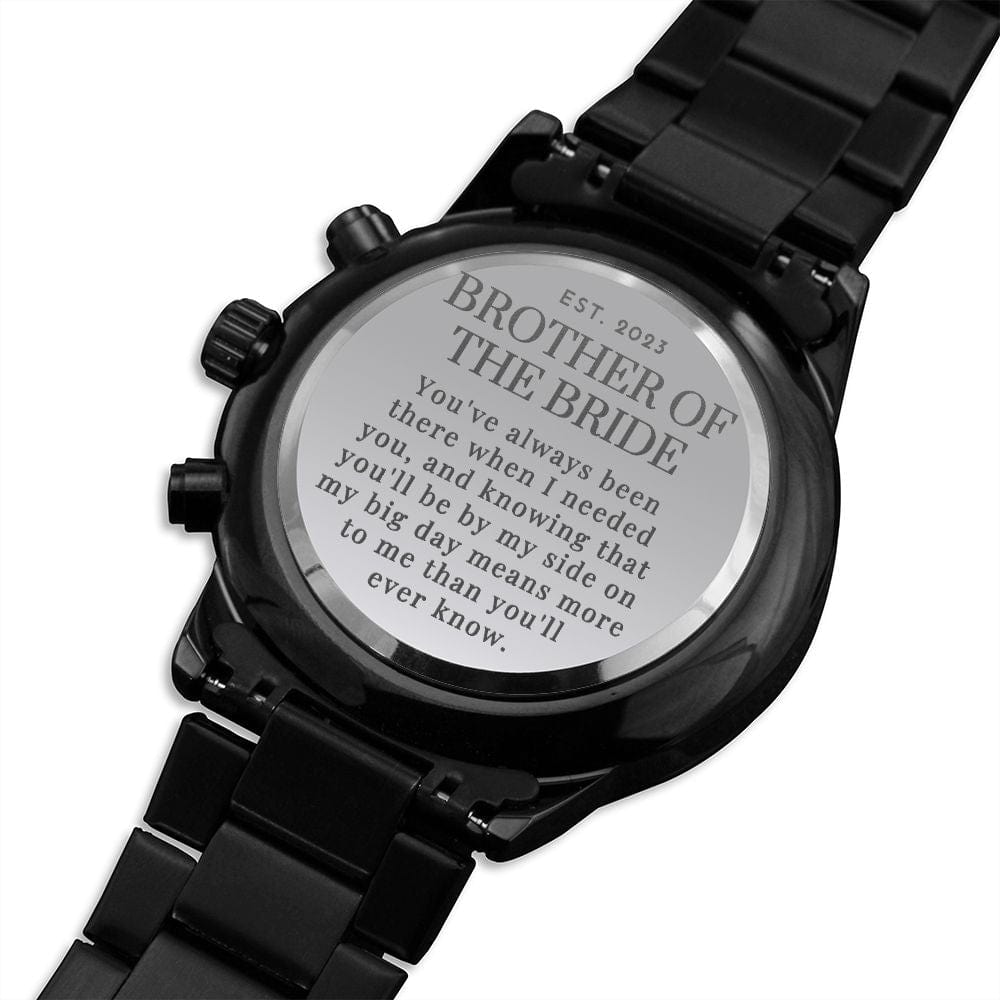 brother of the bride 2023 engraved watch