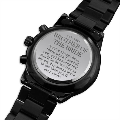 brother of the bride 2023 engraved watch