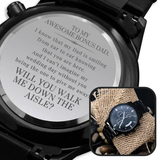 Bonus Dad Walk Me Down the Aisle? Stuff Gina Says, Engraved Mens Watch Gift, Will You Give Me Away Proposal, Father of the Bride, Dad Memorial, From Daughter