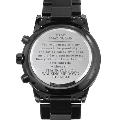 Son, Thank You for Walking Me Down the Aisle | Engraved Watch