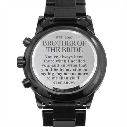 brother of the bride 2023 engraved watch