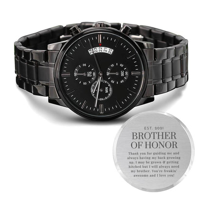 Brother of Honor Gift - Engraved Watch