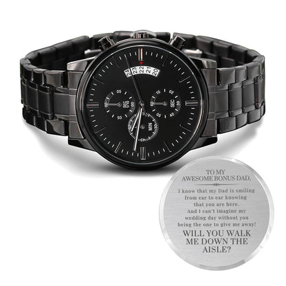 bonus dad smiling engraved watch