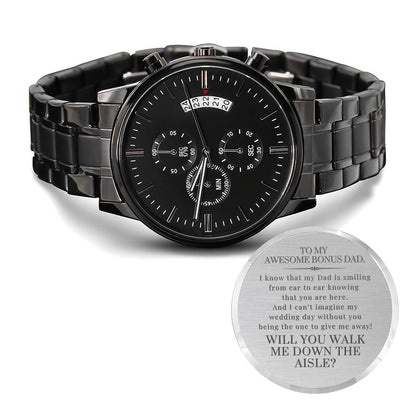 Bonus Dad Walk Me Down the Aisle? Stuff Gina Says, Engraved Mens Watch Gift, Will You Give Me Away Proposal, Father of the Bride, Dad Memorial, From Daughter