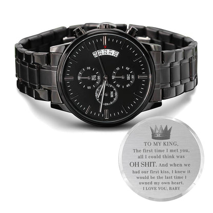 My King Oh Shit Boyfriend Engraved Watch Gift