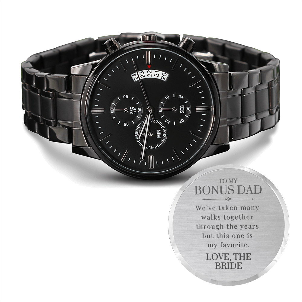Father of the Bride Gift Bonus Dad | Engraved Watch 2204