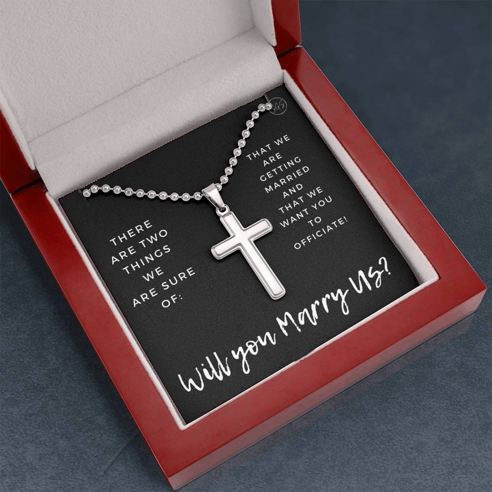 officiant prop two things black cross