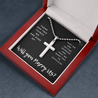 officiant prop two things black cross