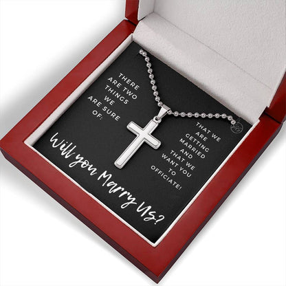 officiant prop two things black cross