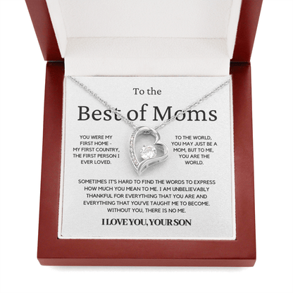 To The Best Of Moms | Without You There Is No Me | Necklace - Gift for Mother's Day From Son, Gift for Mom, You Were My First Country 1F