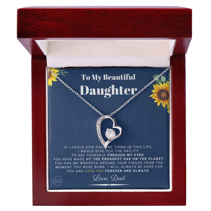 Daughter Gift (From Dad) | Father to Daughter Necklace, Birthday Gift To Daughter From Dad, Daughter Necklace, Proud Dad, Christmas Gift 04