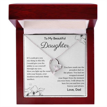 Daughter Gift (From Dad) | Father to Daughter Necklace, Birthday Gift To Daughter From Dad, Daughter Necklace, Proud Dad, Christmas Gift 01