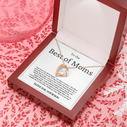 To The Best Of Moms | Without You There Is No Me | Necklace - Gift for Mother's Day From Son, Gift for Mom, You Were My First Country 2F