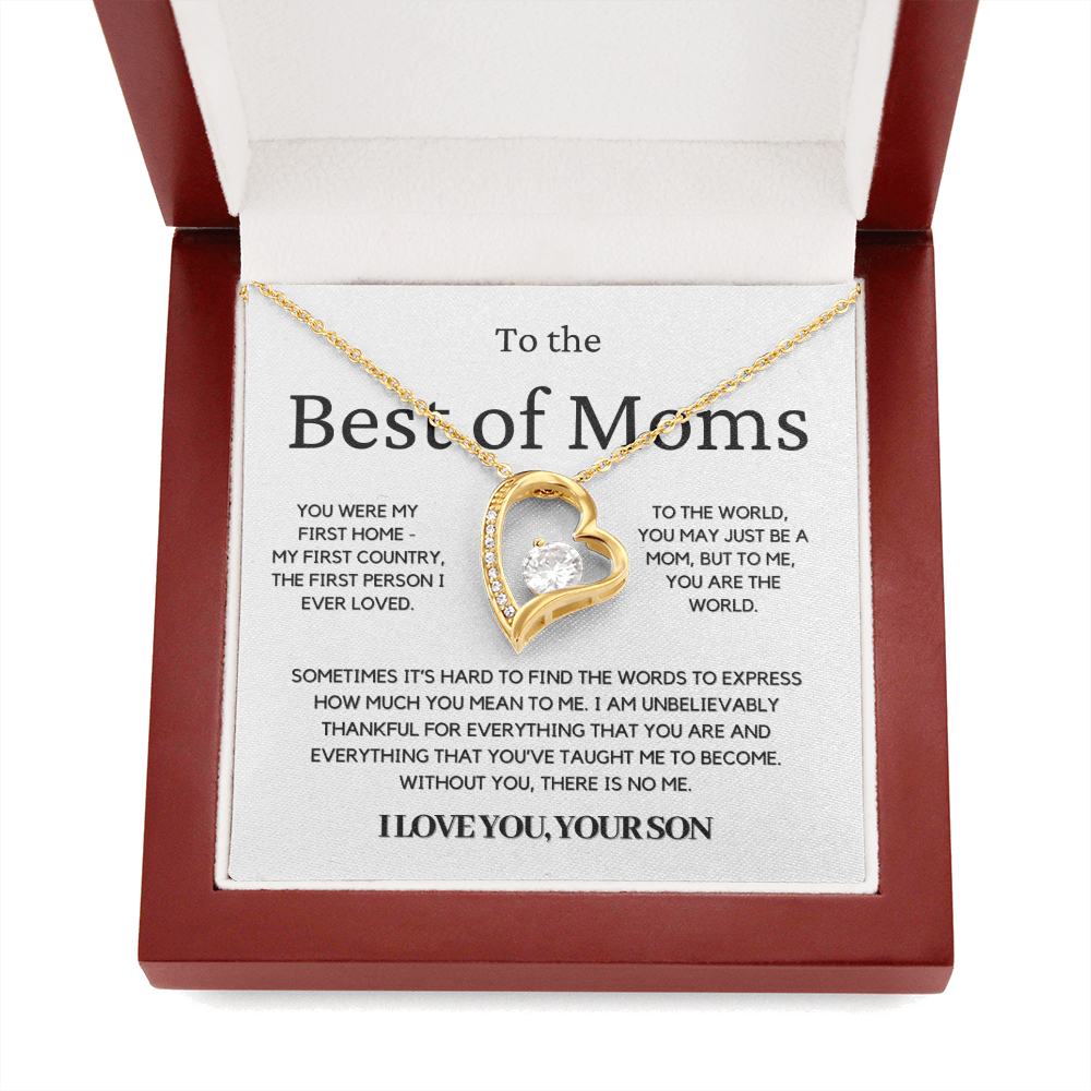 To The Best Of Moms | Without You There Is No Me | Necklace - Gift for Mother's Day From Son, Gift for Mom, You Were My First Country 1F