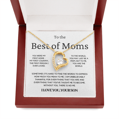 To The Best Of Moms | Without You There Is No Me | Necklace - Gift for Mother's Day From Son, Gift for Mom, You Were My First Country 1F