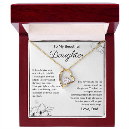 Daughter Gift (From Dad) | Father to Daughter Necklace, Birthday Gift To Daughter From Dad, Daughter Necklace, Proud Dad, Christmas Gift 01