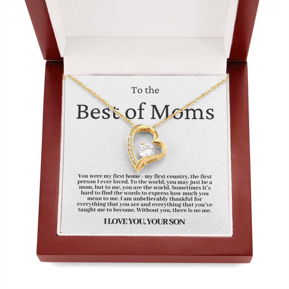 To The Best Of Moms | Without You There Is No Me | Necklace - Gift for Mother's Day From Son, Gift for Mom, You Were My First Country 2F