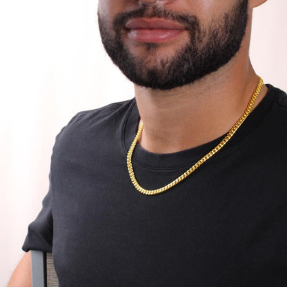 3 Month Anniversary Gift For Him | For Boyfriend, Partner, Men's Cuban Link Chain, Romantic Present From Girlfriend, My Love, Three Mo.