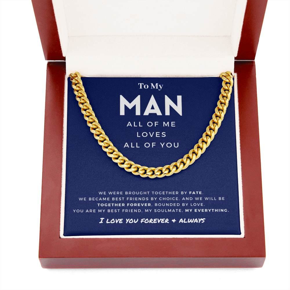 My Man - Better Person - Cuban Link Chain | Anniversary Gift for Husband, for Boyfriend, for Fiancé, Valentine's Day for Him 0128q
