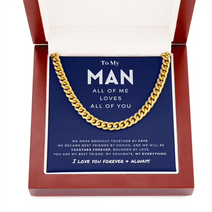 My Man - Better Person - Cuban Link Chain | Anniversary Gift for Husband, for Boyfriend, for Fiancé, Valentine's Day for Him 0128q
