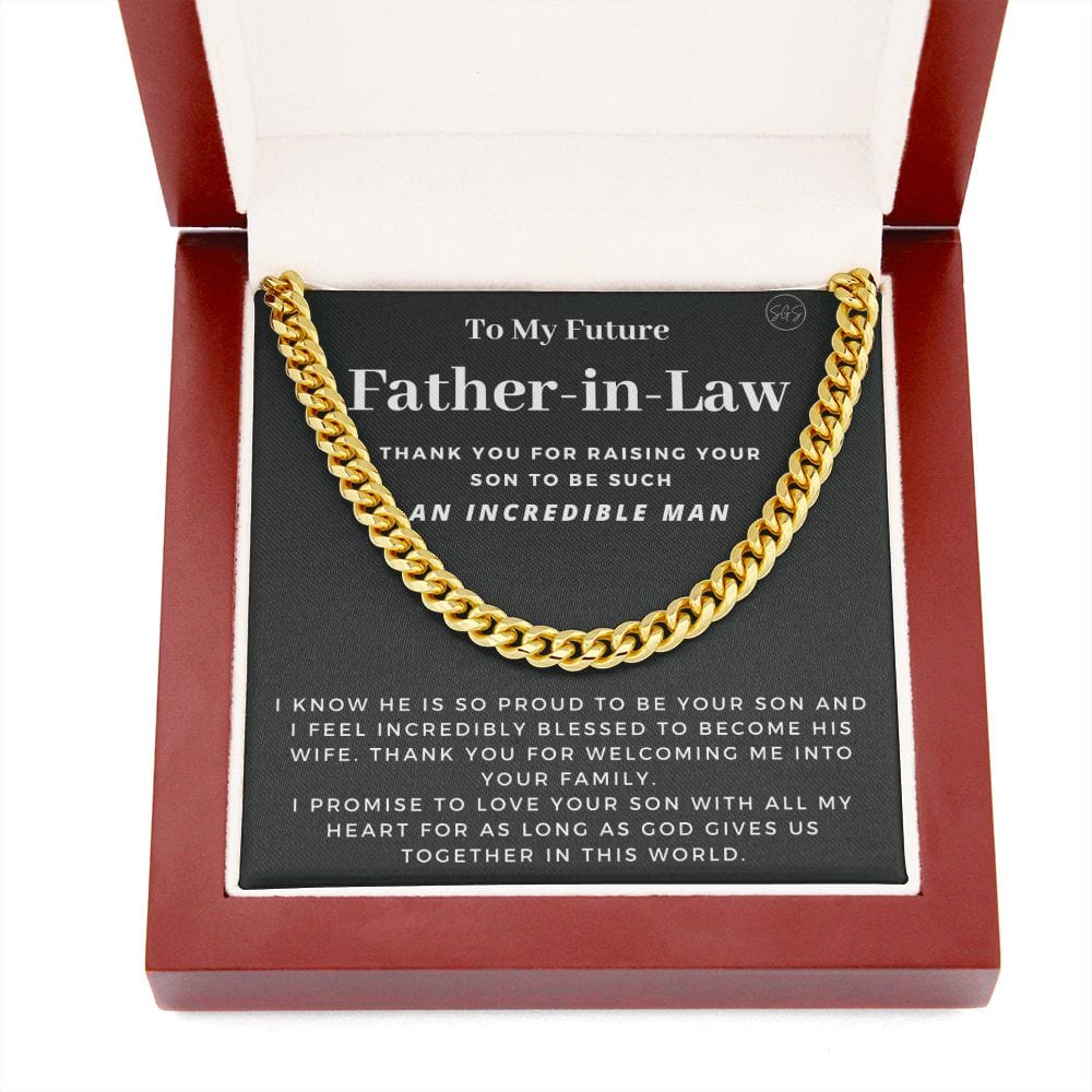 Father In Law Wedding Gift | Future Father In Law Gift from Bride, Wedding Gift For Father Of The Groom, Christmas Gift, Cuban Link Chain 02