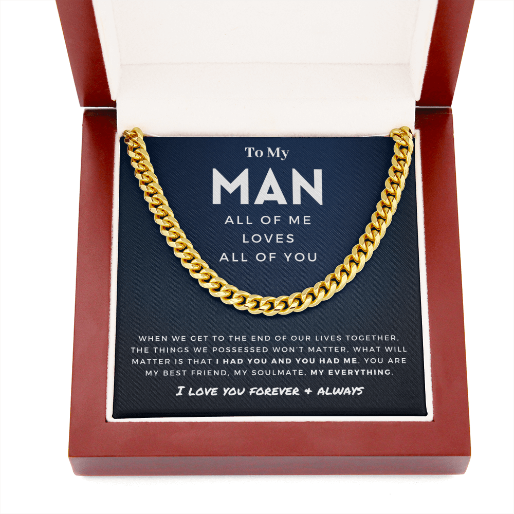 My Man - Better Person - Cuban Link Chain | Anniversary Gift for Husband, for Boyfriend, for Fiancé, Valentine's Day for Him 0128l