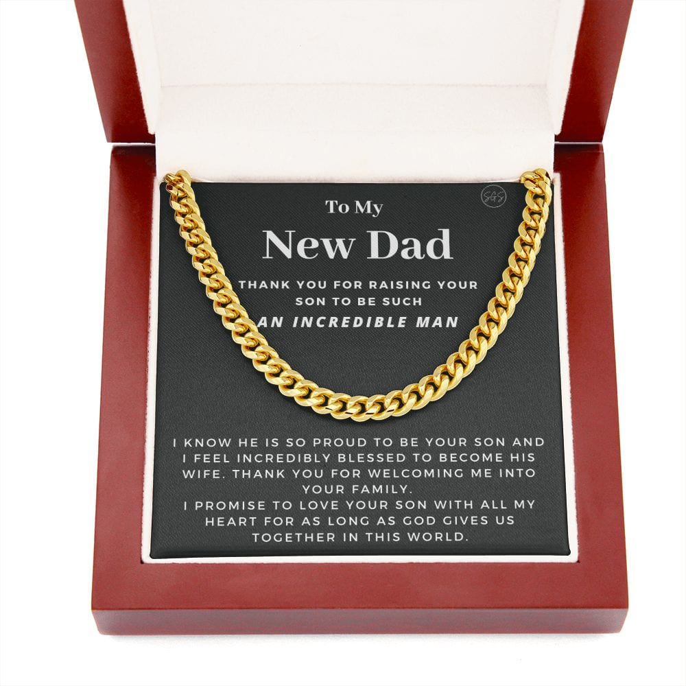 Father In Law Wedding Gift | Future Father In Law Gift from Bride, Wedding Gift For Father Of The Groom, Christmas Gift, Cuban Link Chain 01