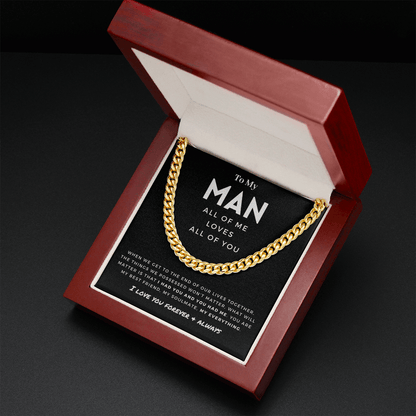 My Man - Better Person - Cuban Link Chain | Anniversary Gift for Husband, for Boyfriend, for Fiancé, Valentine's Day for Him 0128j