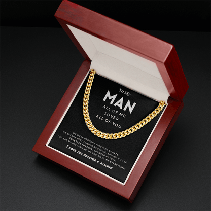 My Man - Better Person - Cuban Link Chain | Anniversary Gift for Husband, for Boyfriend, for Fiancé, Valentine's Day for Him 0128p