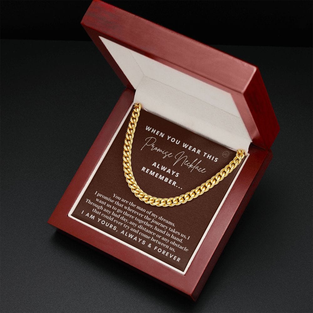 Boyfriend Promise Necklace | Romantic Gift for Boyfriend, Cuban Link Chain, Anniversary, Christmas Gift, Cute Small Gift for Boyfriend 03