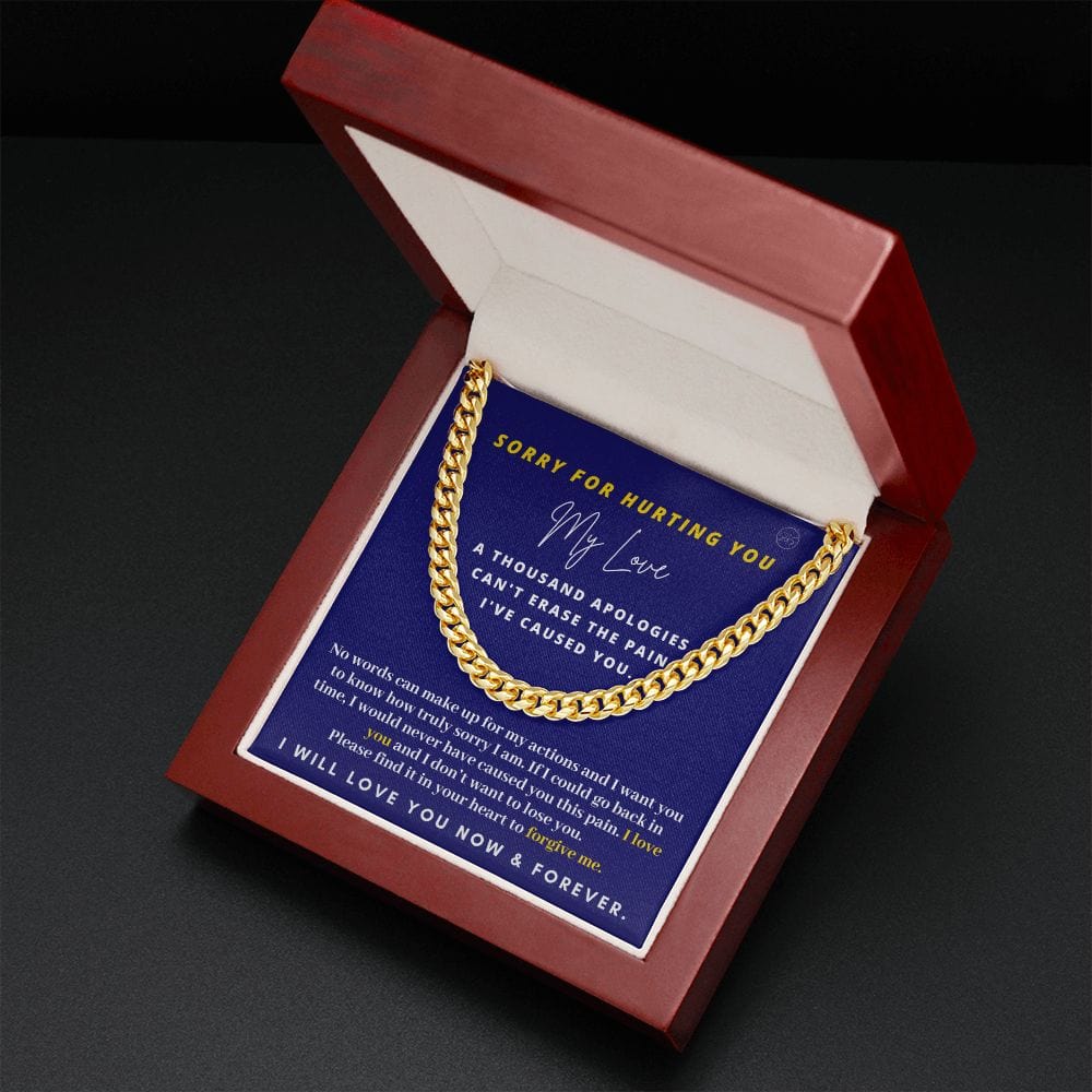 Apology Gift for Him | Cuban Link Chain Necklace, I'm Sorry Gift for Husband, Apology Gift for Boyfriend, Please Forgive Me Apologize to Him