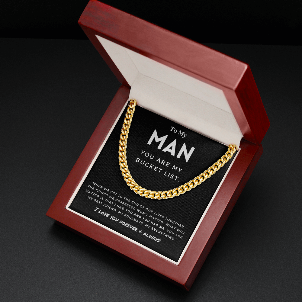 My Man - Better Person - Cuban Link Chain | Anniversary Gift for Husband, for Boyfriend, for Fiancé, Valentine's Day for Him 0128g