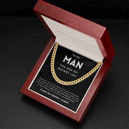 My Man - Better Person - Cuban Link Chain | Anniversary Gift for Husband, for Boyfriend, for Fiancé, Valentine's Day for Him 0128g