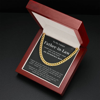 Father In Law Wedding Gift | Future Father In Law Gift from Bride, Wedding Gift For Father Of The Groom, Christmas Gift, Cuban Link Chain 02