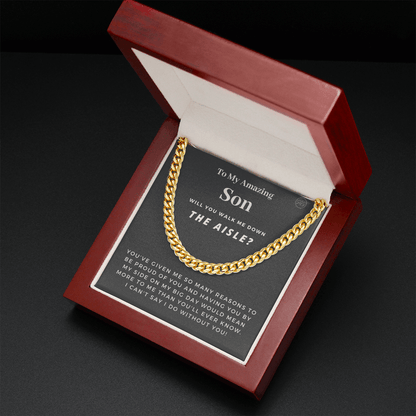 Son, Walk Down the Aisle Gift | Cuban Link Chain, Will You Give Me Away Proposal, Son of the Bride, Will You Walk Me Down the Aisle, Son?