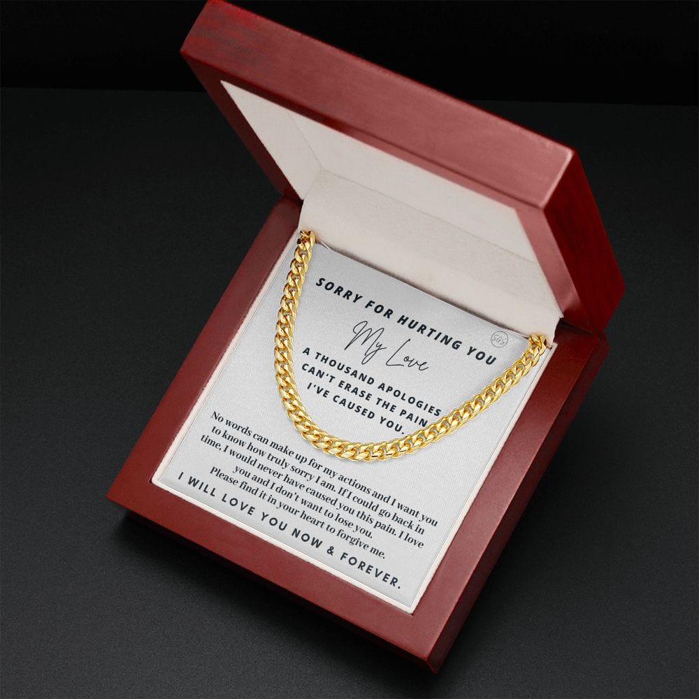 Apology Gift for Him | Cuban Link Chain Necklace, I'm Sorry Gift for Husband, Apology Gift for Boyfriend, Please Forgive Me Apologize to Him