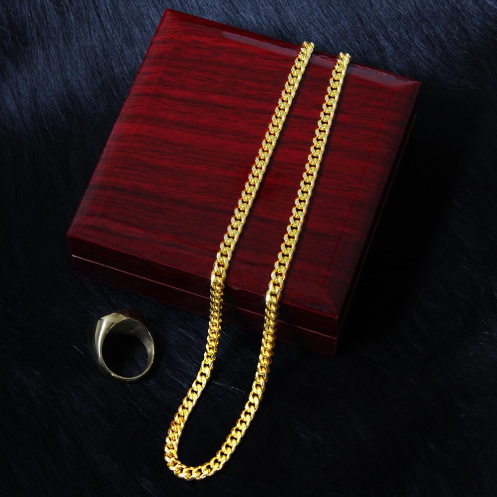 Grandson - Hold This Close - Cuban Link Chain | Gift for Grandson, From Grandparents, From Grandma and Grandpa, Graduation or Birthday