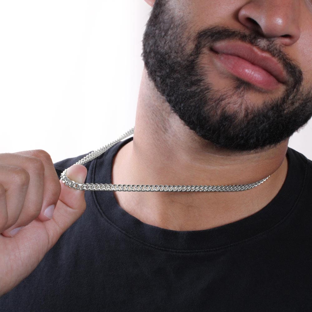 3 Month Anniversary Gift For Him | For Boyfriend, Partner, Men's Cuban Link Chain, Romantic Present From Girlfriend, My Love, Three Mo.