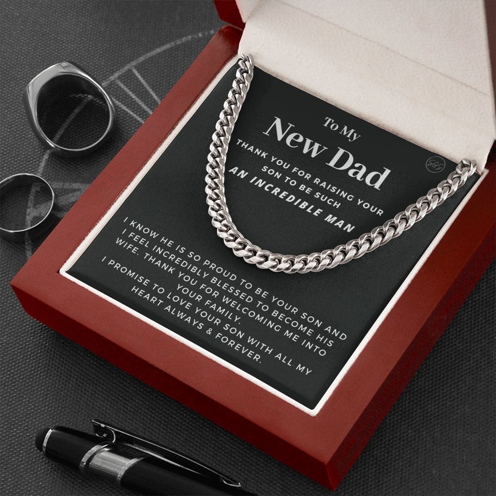 Father In Law Wedding Gift | Future Father In Law Gift from Bride, Wedding Gift For Father Of The Groom, Christmas Gift, Cuban Link Chain 03