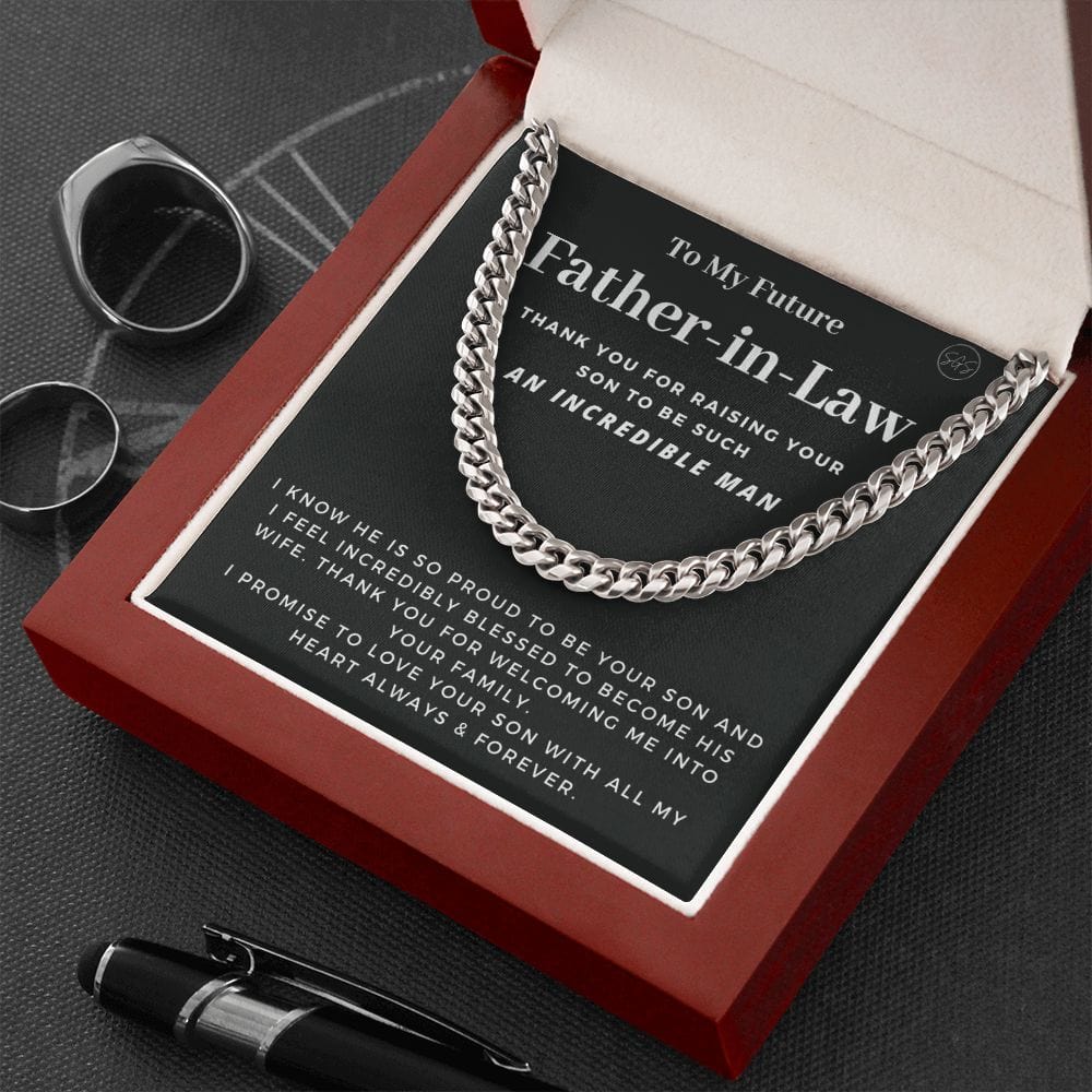 Father In Law Wedding Gift | Future Father In Law Gift from Bride, Wedding Gift For Father Of The Groom, Christmas Gift, Cuban Link Chain 04