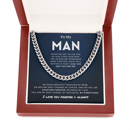 My Man - Better Person - Cuban Link Chain | For Husband, For Boyfriend, For Fiancé, Anniversary Gift, Valentine's Day for Him 0128f