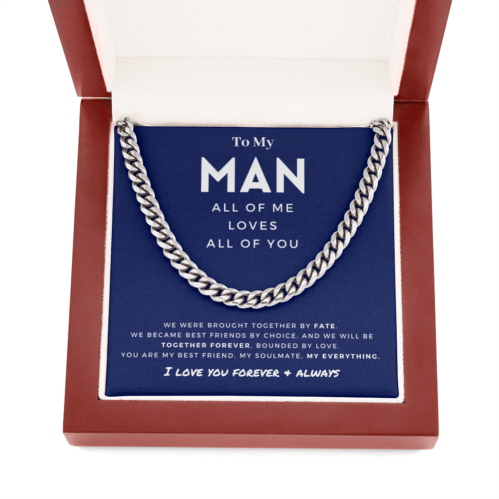 My Man - Better Person - Cuban Link Chain | Anniversary Gift for Husband, for Boyfriend, for Fiancé, Valentine's Day for Him 0128q
