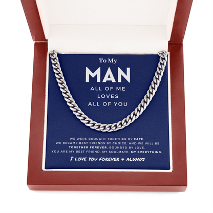 My Man - Better Person - Cuban Link Chain | Anniversary Gift for Husband, for Boyfriend, for Fiancé, Valentine's Day for Him 0128q