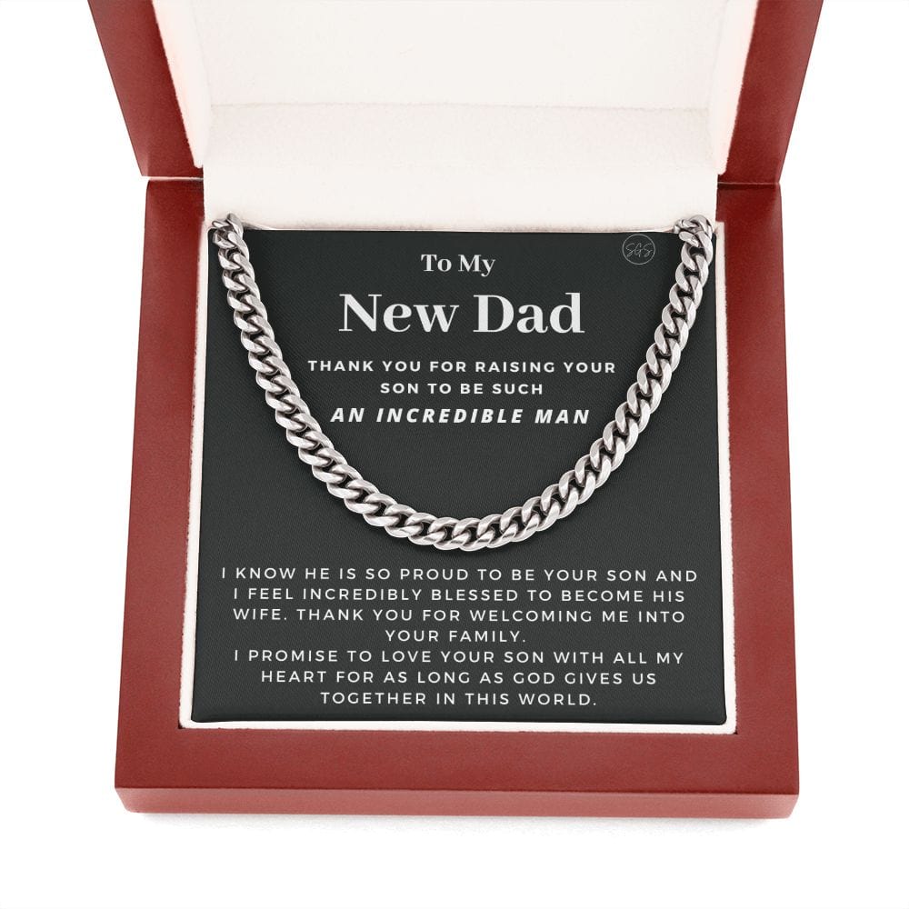 Father In Law Wedding Gift | Future Father In Law Gift from Bride, Wedding Gift For Father Of The Groom, Christmas Gift, Cuban Link Chain 01