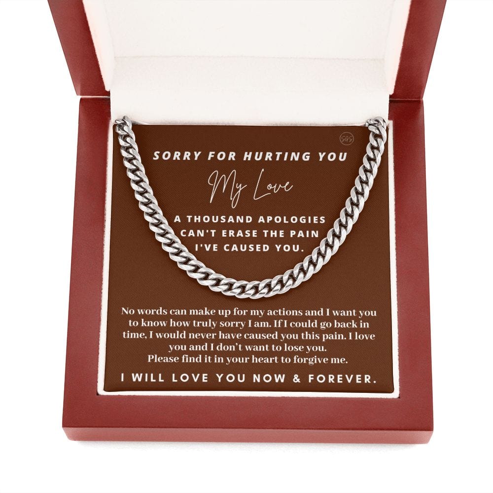 Apology Gift for Him | Cuban Link Chain Necklace, I'm Sorry Gift for Husband, Apology Gift for Boyfriend, Please Forgive Me Apologize to Him
