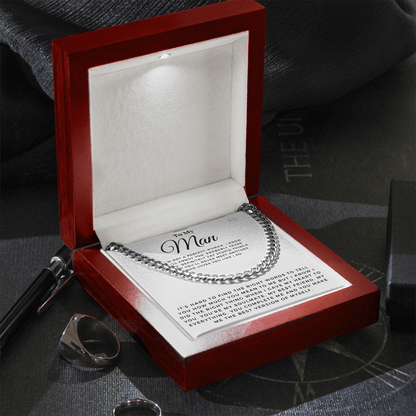 My Man - You Complete Me - Cuban Link Chain | Gift for Husband, Boyfriend, Soulmate, Anniversary Present, Romantic Birthday 0210c